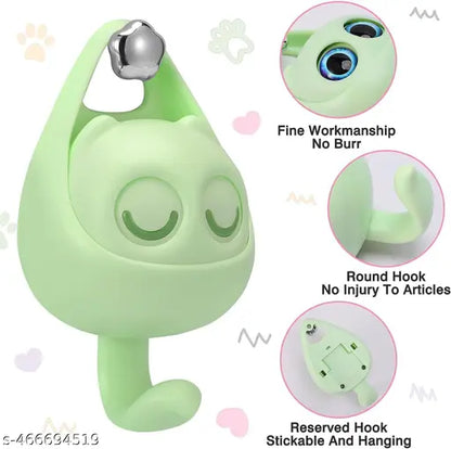 Multicolor cat eye wall hook by 18049, decorative adhesive hook for hanging bags, clothes, or accessories on the wall.