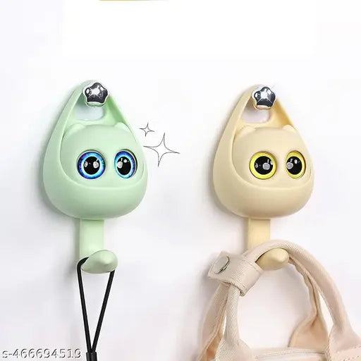 Multicolor Cat Eye Wall Hook by 18049, decorative adhesive hook for hanging bags, clothes, or accessories.