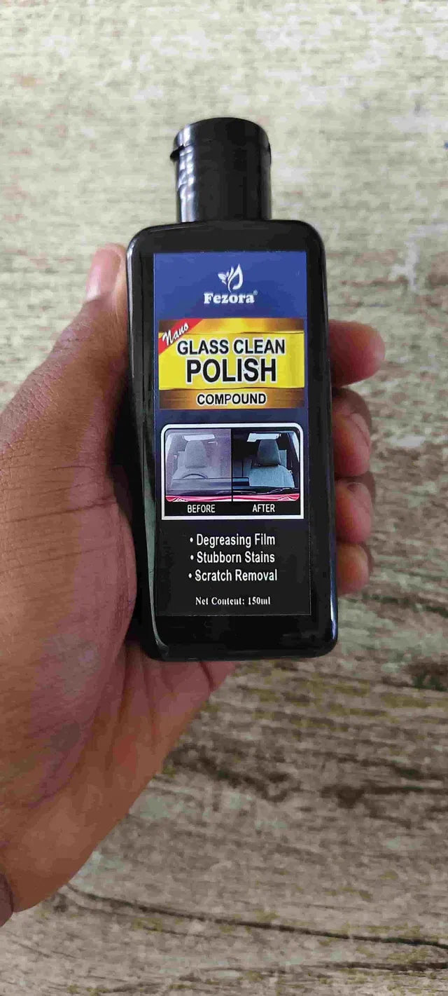 18051 glass clean polish compound in 150ml container, ideal for car glass cleaning and polishing.
