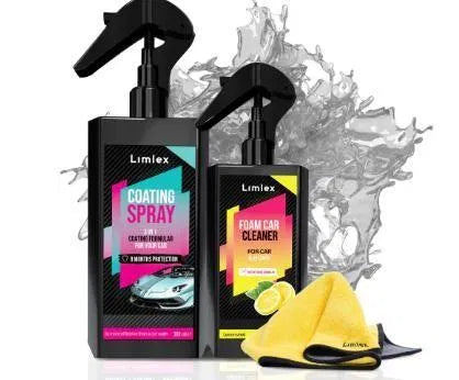 18051 car cleaning kit with coating spray and foam cleaner, includes 2 car brushes and dusters for thorough vehicle cleaning.