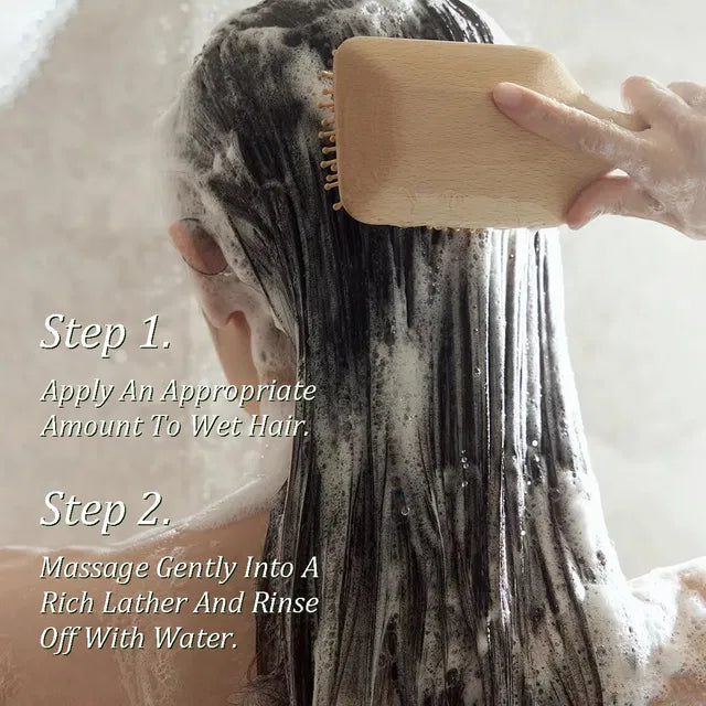 Creamy Batana Oil Shampoo for hair growth by 18051, shown in a bottle with a pump dispenser.