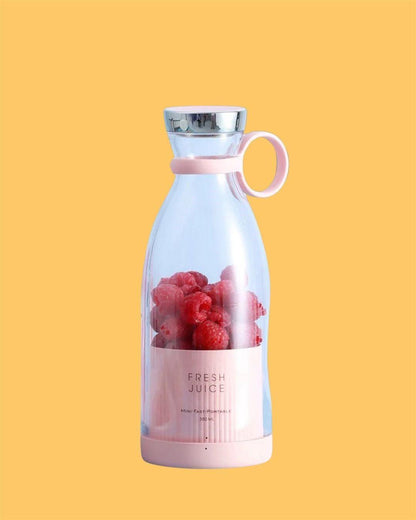 Assorted 18052 electric portable mini juicer bottles with bulb-shaped design, compact and convenient for fresh juice on the go.