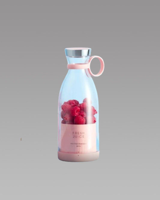 Assorted electric portable mini juicer bottles with compact design, ideal for on-the-go fruit and vegetable blending.