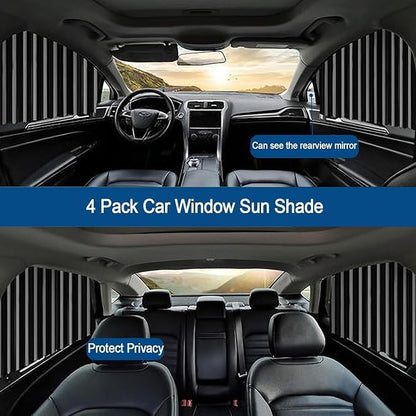 Multicolored universal fit magnetic car side window privacy sunshade and curtain for car windows, brand 18052.