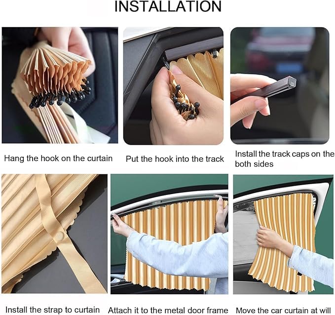 Multicolor universal fit magnetic car side window privacy sunshade curtain for car windows, offering sun protection and privacy.