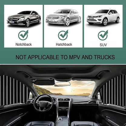 Multicolor magnetic car side window privacy sunshade and curtain for universal fit, provides UV protection and privacy in vehicles.