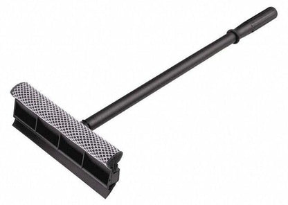 18052 2-in-1 car window cleaning mop with extendable handle, rubber blade, sponge, and dual-side brush for auto glass cleaning.