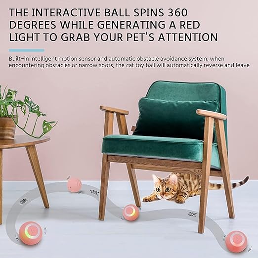18052 intelligent cat toy ball, a fun 360-degree spinning cat toy, designed to entertain and engage cats, image shows the toy.
