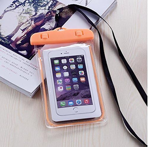 Waterproof camping bag cover for all smartphone models by 18057, protecting phones from water during outdoor activities.