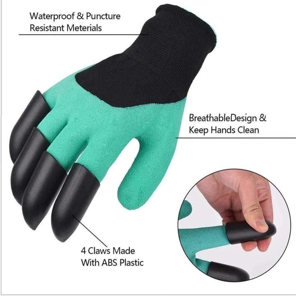 Waterproof gardening gloves with claws, 18057 brand cleaning gloves, showing textured fabric and reinforced claws for gardening tasks.