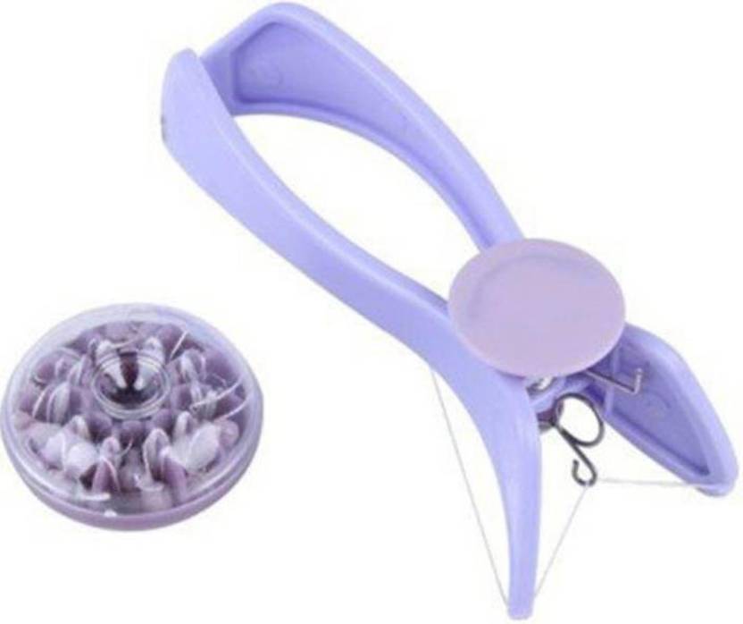 Purple Piesome eyebrow and face hair threading system with tweezers and threading tool for women, designed for precise hair removal.