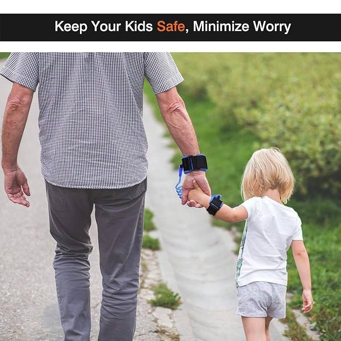 Multicolor anti-lost wrist link with lock and key for baby safety, designed as a kid safety harness or band for secure walking.