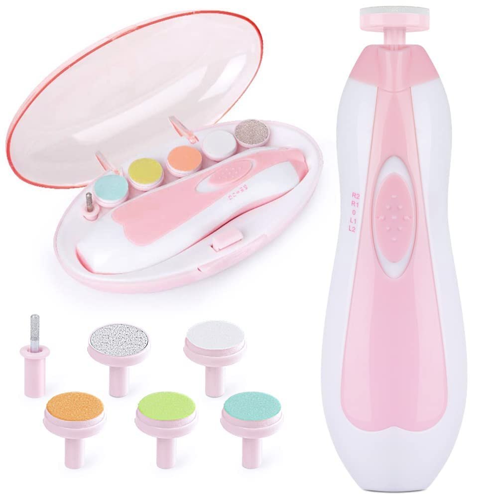 Baby nail trimmer by 18057, a safe and gentle electric nail cutter for infants with a compact design and safety guard.