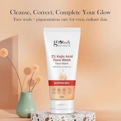 Two 125g bottles of 18058 Kojic Acid Facewash in a pack, gentle cream for skin brightening and cleansing.