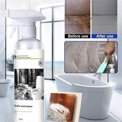 Two bottles of 18058 multi-purpose oxalic acid stain removal spray, cream and gel formulas for cleaning stains and discoloration.