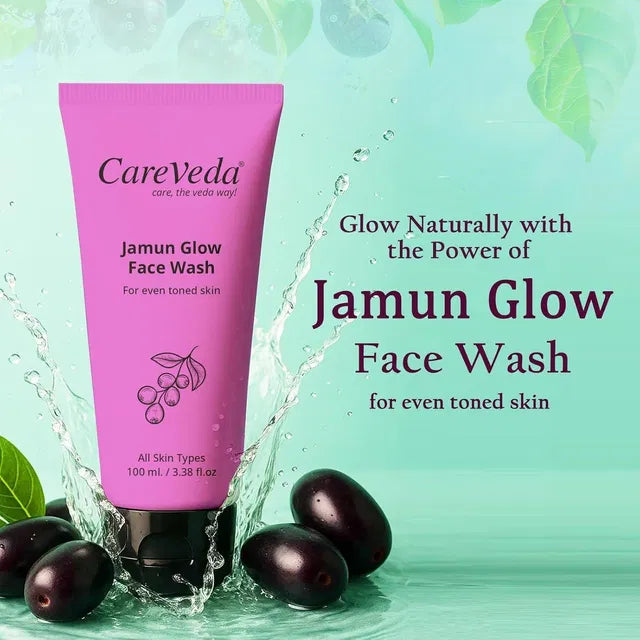 18058 Jamun Glow Face Wash 100ml from face makeup combo, showing the clear bottle with label and product details.