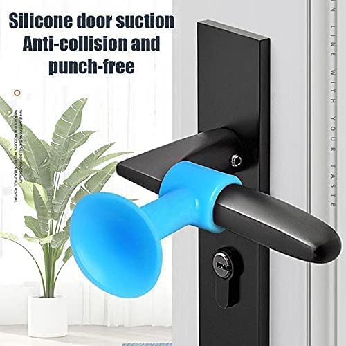 Multicolor silicone door stopper and bumper guard by 18075, designed to protect door handles from collision damage. Pack of 2.