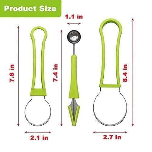Multicolor stainless steel 4-in-1 watermelon cutter from 18075, featuring slicer and grater functions for fresh fruit prep.