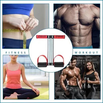 Multicolor Double Spring Tummy Trimmer by 18075, waist and abs exerciser with red and black design for body toning.