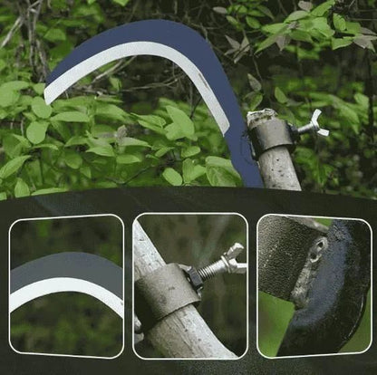 Grass sickle cutter head for gardening tools, featuring sharp blades and sturdy construction for efficient grass cutting.