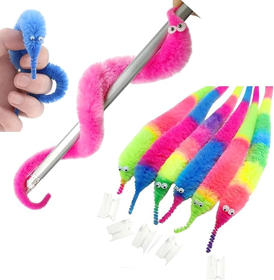 Multicolor Magic Worm stuffed toy by 18223, a versatile fidget tool for kids and adults to improve focus and stress relief.