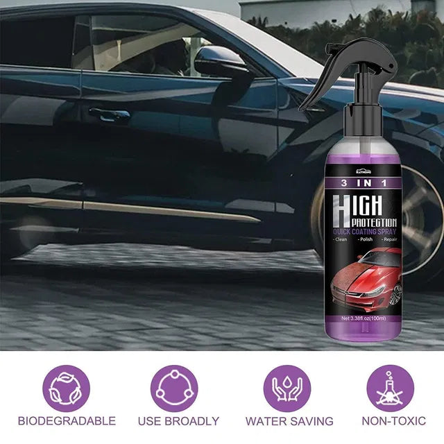 Pair of 18277 hydrophobic nano coating car scratch sprays with car brushes and dusters for polishing motorcycles and boats.