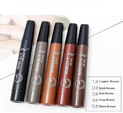 Multicolor 18277 eyebrow pencil with pointed tip, waterproof liquid makeup for natural, long-lasting eyebrow tattooing.
