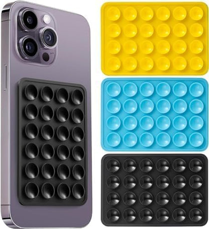 Multicolor silicone suction phone case mount by 18277, designed for microphone use, with flexible, secure grip for smartphones.