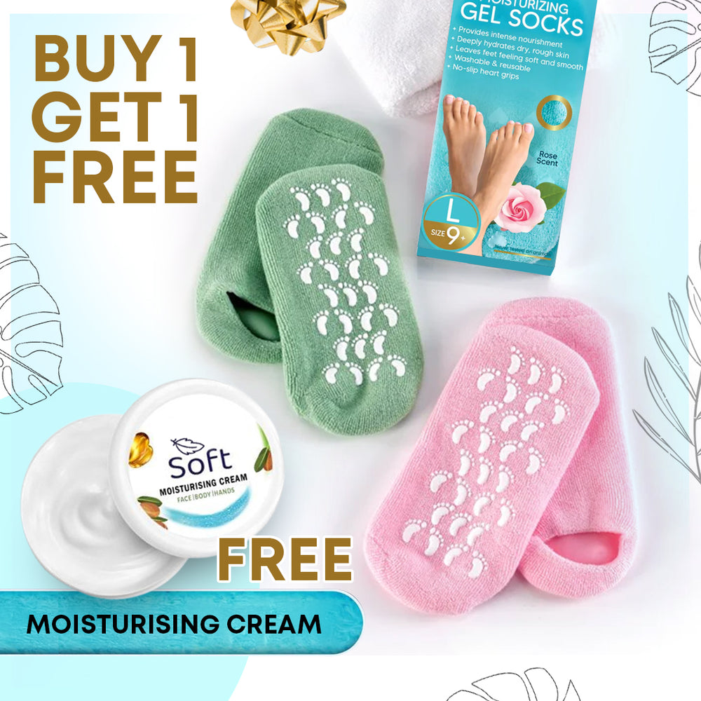 Pack of 2 moisturizing silicone foot spa socks for men and women, colorful foot pedicure socks for soft, hydrated skin.