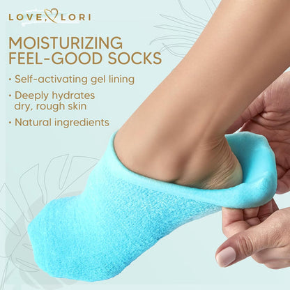 Multicolor silicone foot spa pedicure socks for men and women, moisturizing socks pack of 2, designed for foot care and relaxation.
