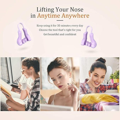 Multicolor Nose Up Clip Shaping and Lifting Bridge for men and women, close-up of the beauty tool designed for nose shaping.