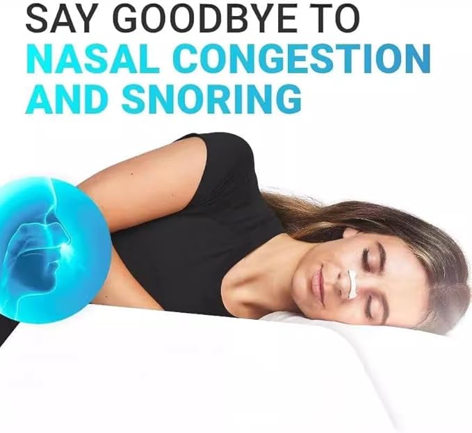 Pack of 15 skin-safe nasal strips and pads for anti-snoring, designed to help improve breathing and sleep comfort.