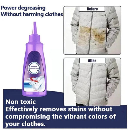 Two bottles of 18277 Instant Fabric Laundry Stain Remover toilet cleaner in a pack of two, with stain removal for fabrics and toilets.