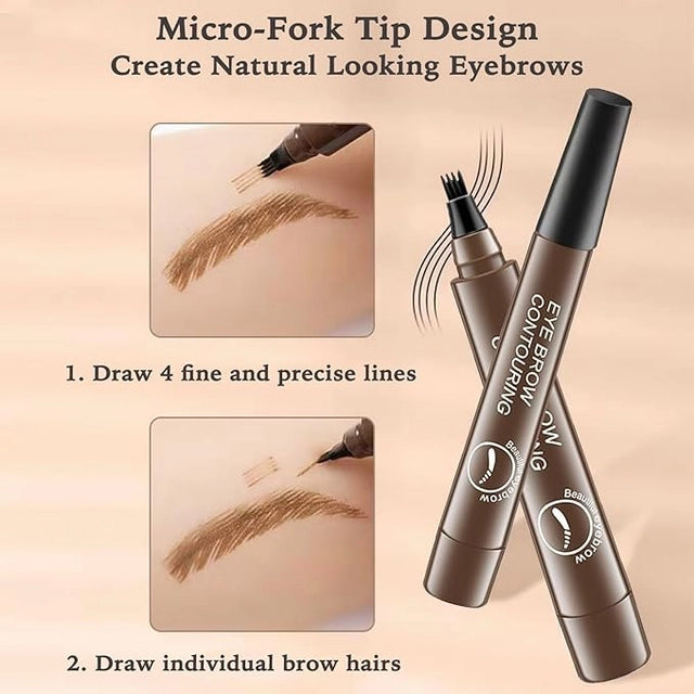 Two waterproof Microblading Eyebrow Pencils with micro-fork tip applicators from 18279, designed for precise eyebrow enhancement.