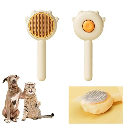 Cat hair brush by 18279 for grooming short or long-haired cats, featuring a comb and brush for pet grooming and hair removal.