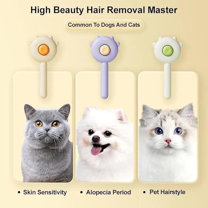 Cat hair brush and comb from 18279 for grooming short or long-haired cats, designed to remove loose fur and detangle hair.