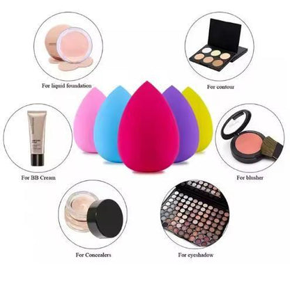 Set of five multicolor Blend-itude Beauty Sponges, makeup blenders and puffs for smooth foundation application.