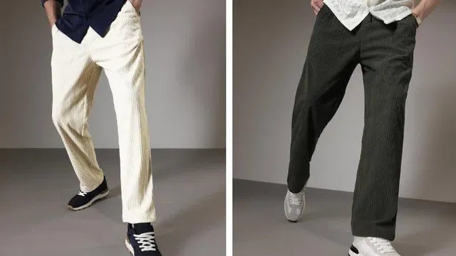 Pack of 2 men's trousers made from fabric by Trousar, featuring multicolor designs and comfortable fit.
