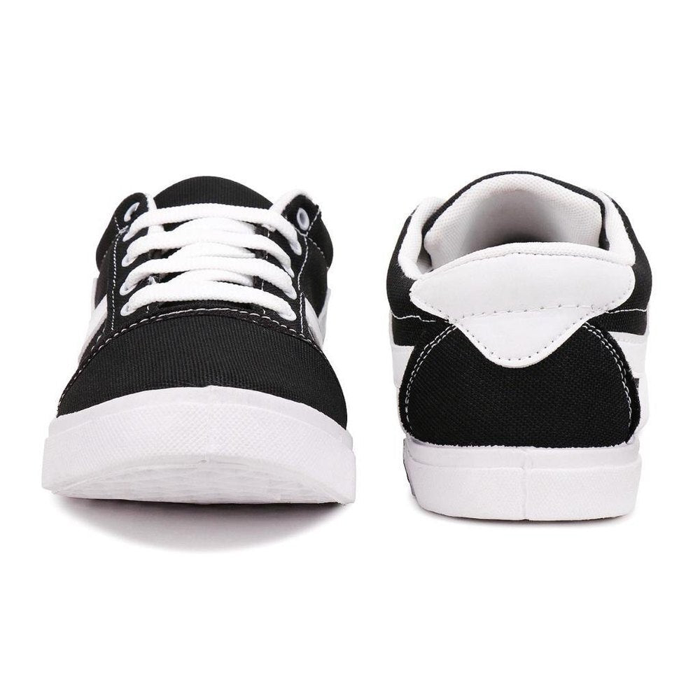 Black and white men's casual shoes by 18549, size 6, featuring comfortable slip-on design for everyday wear.