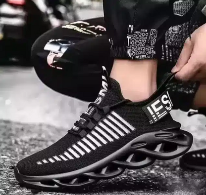 Black men's sports shoes by 18549, stylish athletic footwear with a sleek design for active wear and casual outfits.