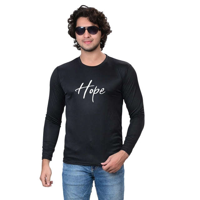 Black men's printed round neck T-shirt from 18594, casual short-sleeve T-shirt for men in size S.