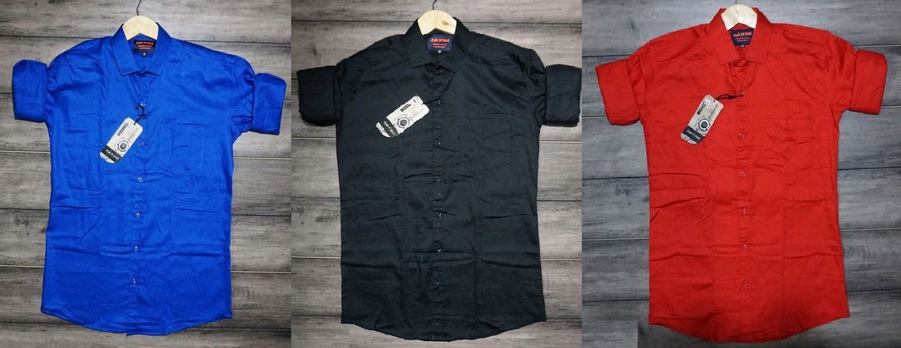 Set of three multicolor casual men's shirts by 18626, size small, featuring variety of comfortable, stylish shirt designs.