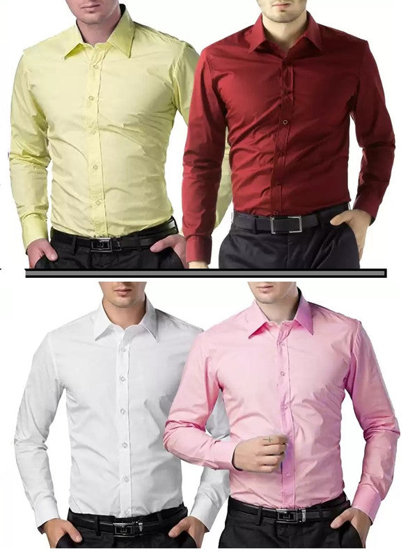 Set of four multicolor men's casual shirts in size S by 18626, featuring various stylish and comfortable designs.
