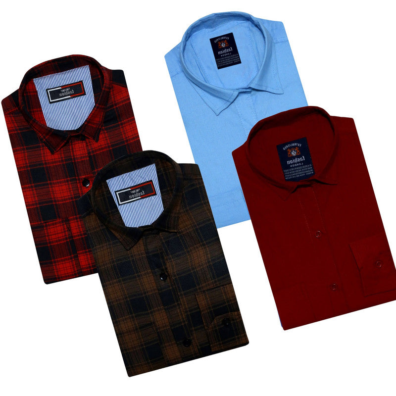 Set of four multicolor men's casual shirts by 18626, featuring variety of styles in size S, perfect for everyday wear.