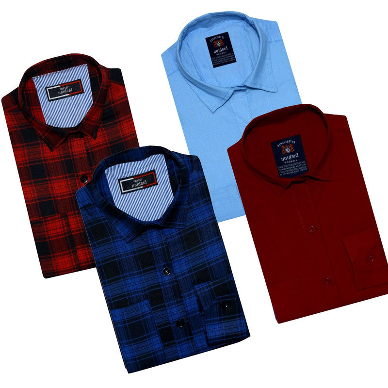 Set of 4 multicolor casual men's shirts by 18626, size S, featuring various stylish patterns and comfortable fabric.