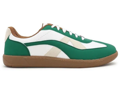 Green men's casual shoes by 1889, designed for comfort and sports running, suitable for boys and men.