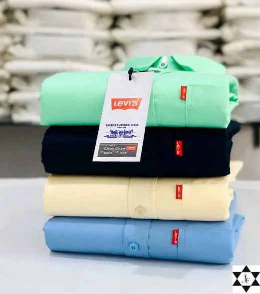 Pack of four multicolor men's casual shirts in size M from brand 18893, displayed in a variety of stylish designs.
