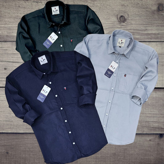 Multicolor full sleeves solid men's shirt by 18893, casual men's shirt in size M, vibrant and comfortable for everyday wear.