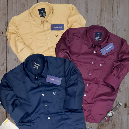 Multicolor full sleeves solid men's shirt by 18893, casual men's shirt with a classic fit and vibrant multicolor design.