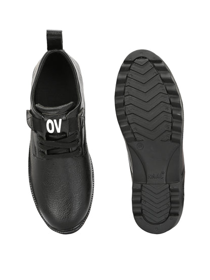 Black men's casual shoes by 18894, featuring a sleek design with comfortable laces and casual style for everyday wear.
